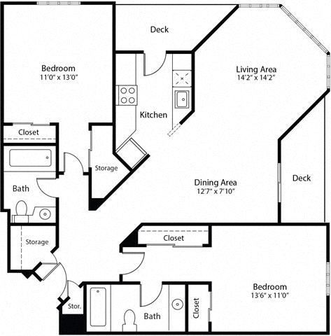 Floor plan layout diagram for 2H