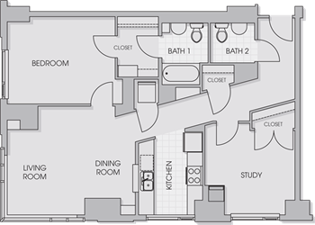 1Q Den floor plan
