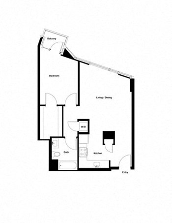 1R w/ Balcony Renovation 2 floor plan
