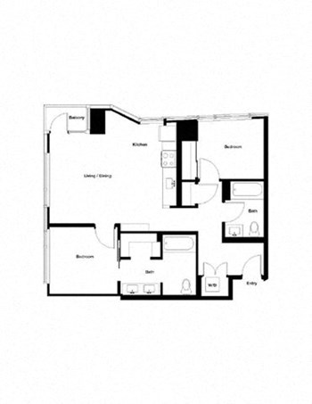 2A w/ Balcony Renovation 2 floor plan