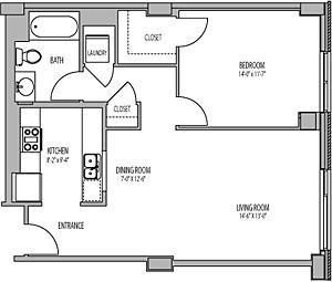 1D floor plan