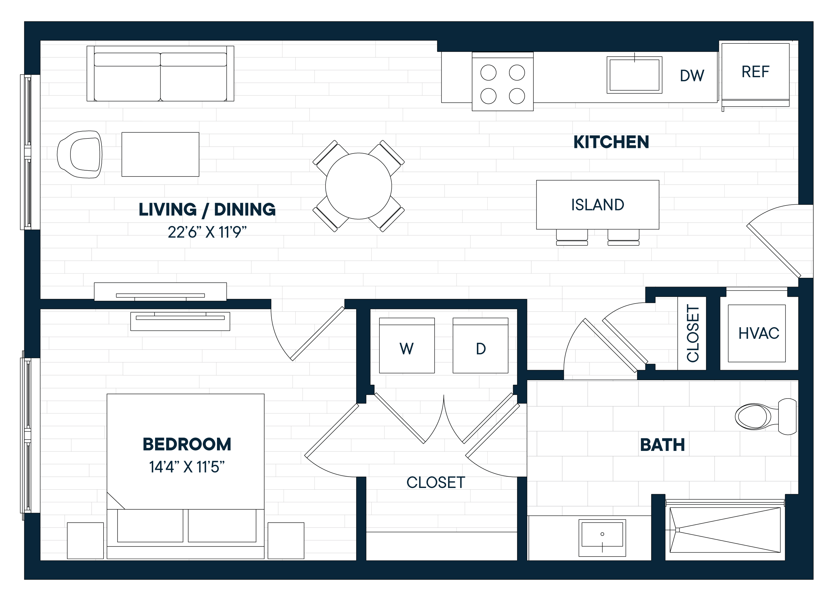 Floorplan image of apartment 738