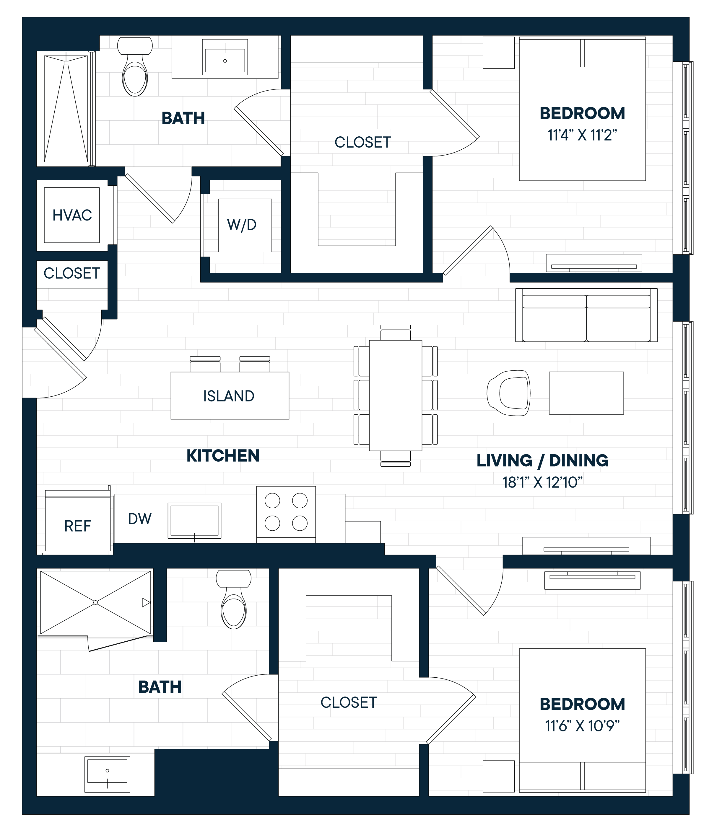 Floorplan image of apartment 821