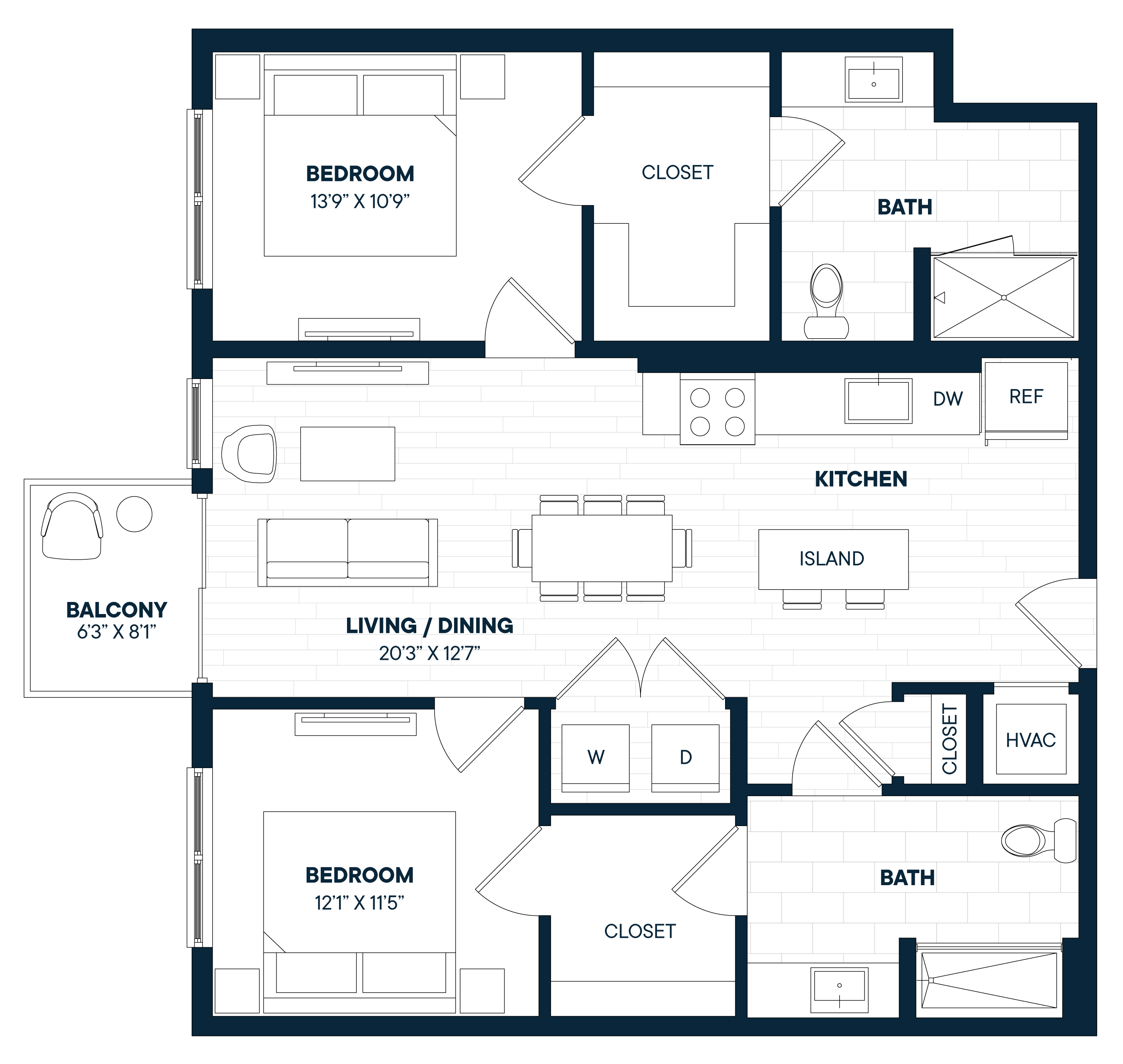 Floorplan image of apartment 564