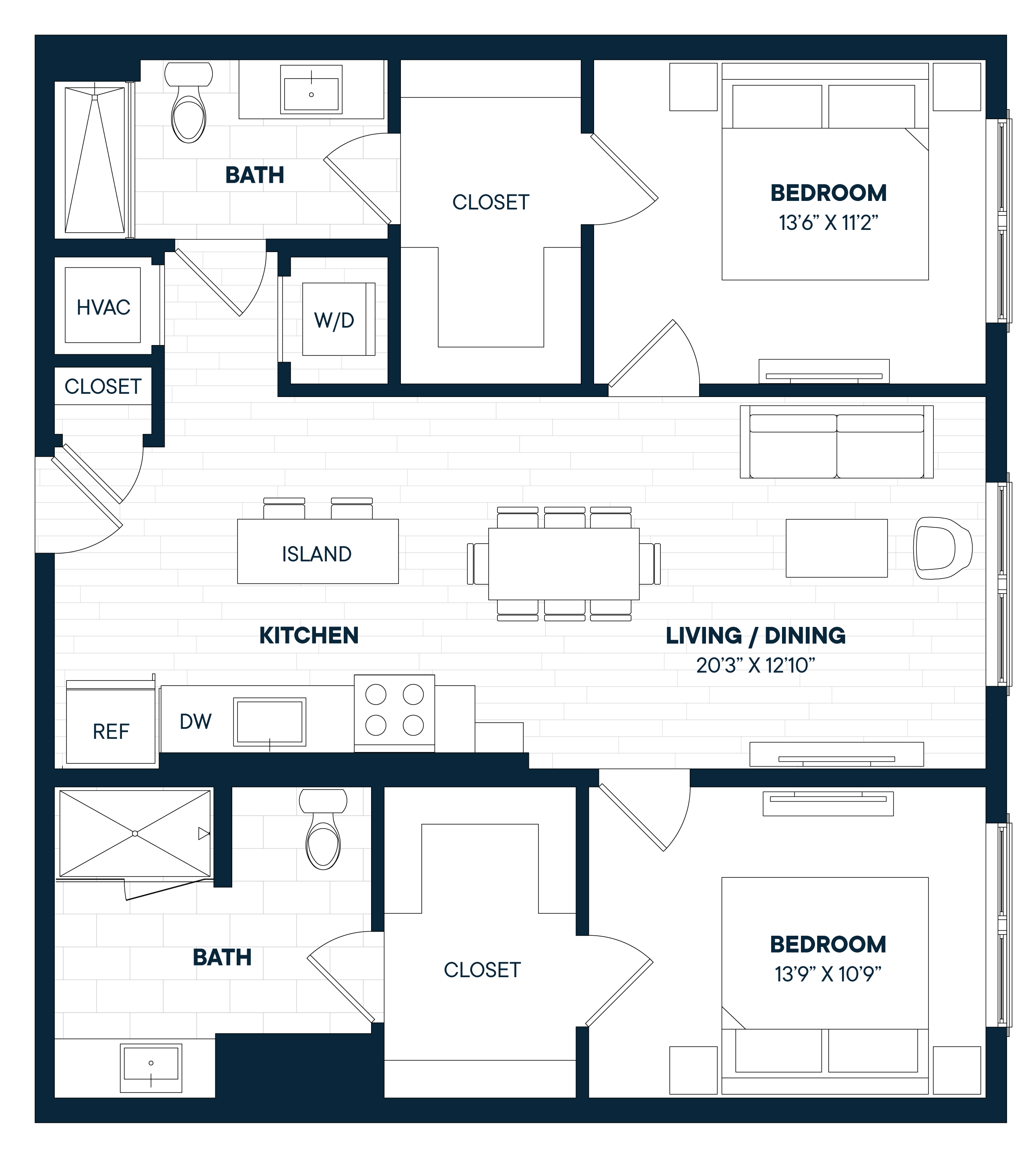 Floorplan image of apartment 663