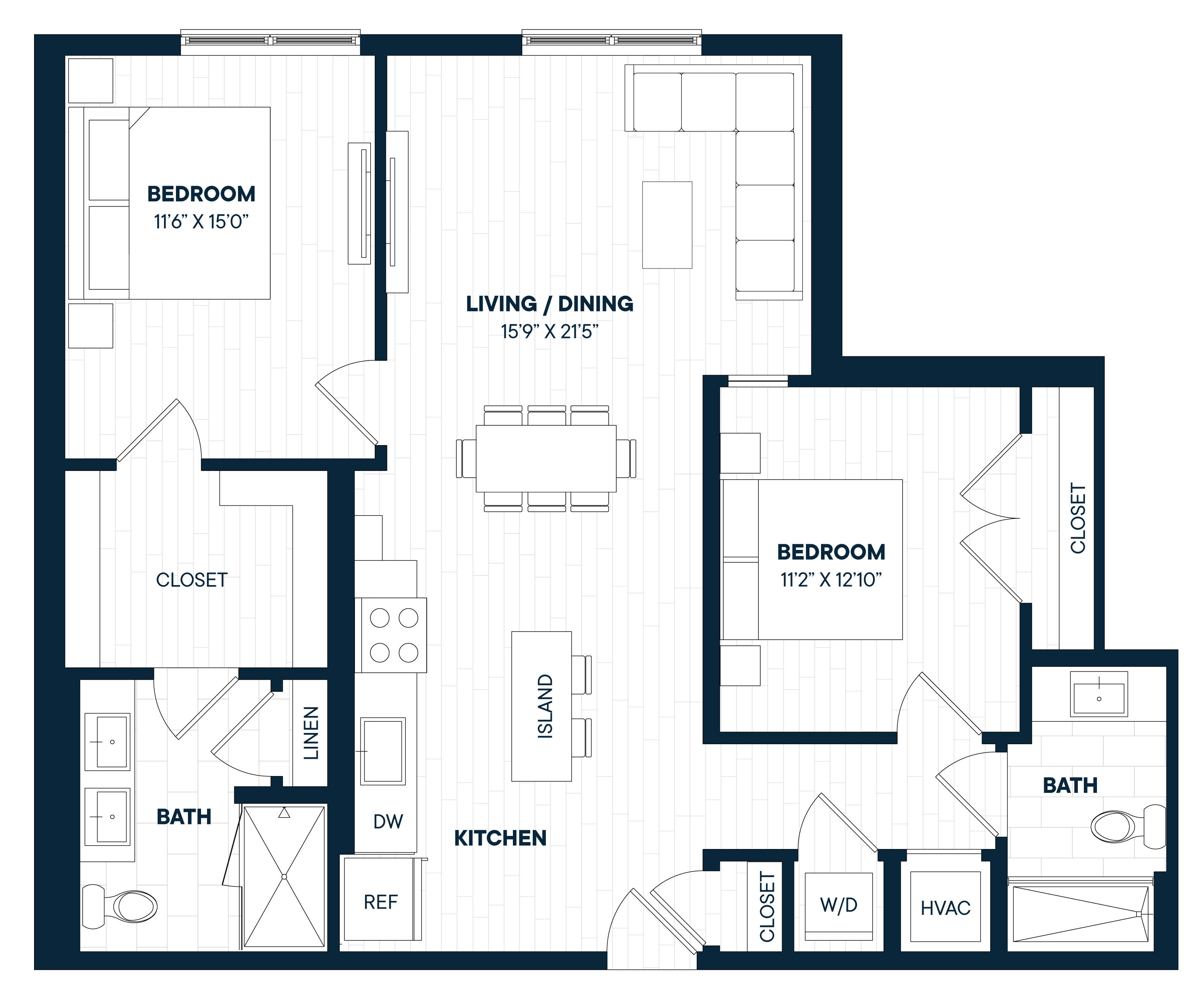 Floorplan image of apartment 548