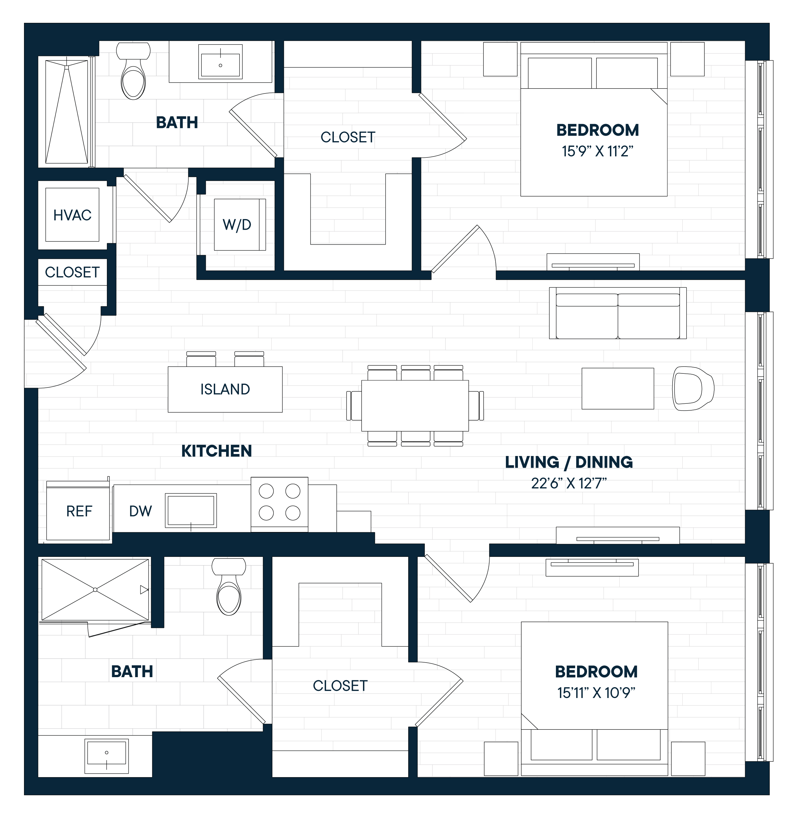 Floorplan image of apartment 521