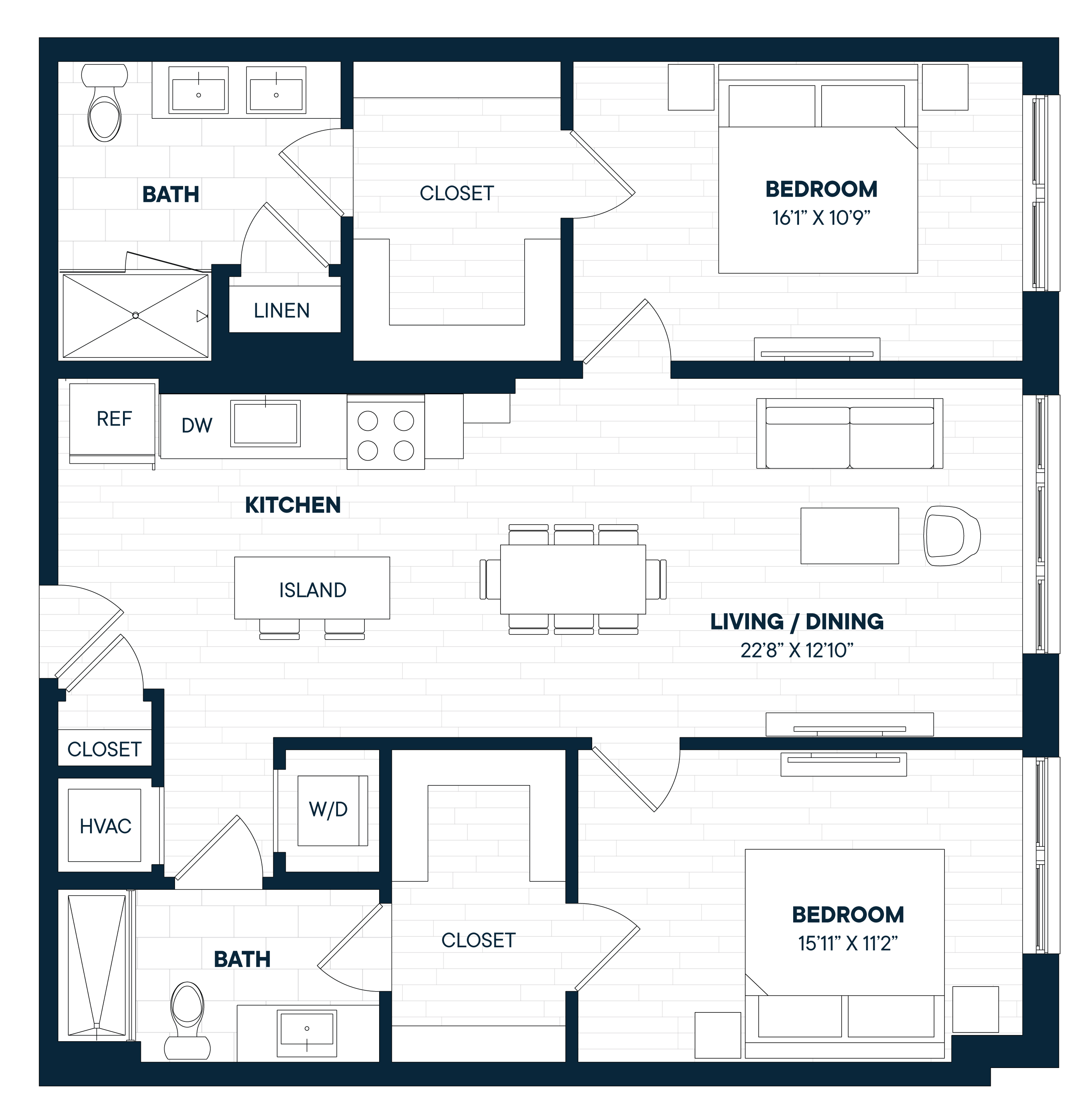 Floorplan image of apartment 417