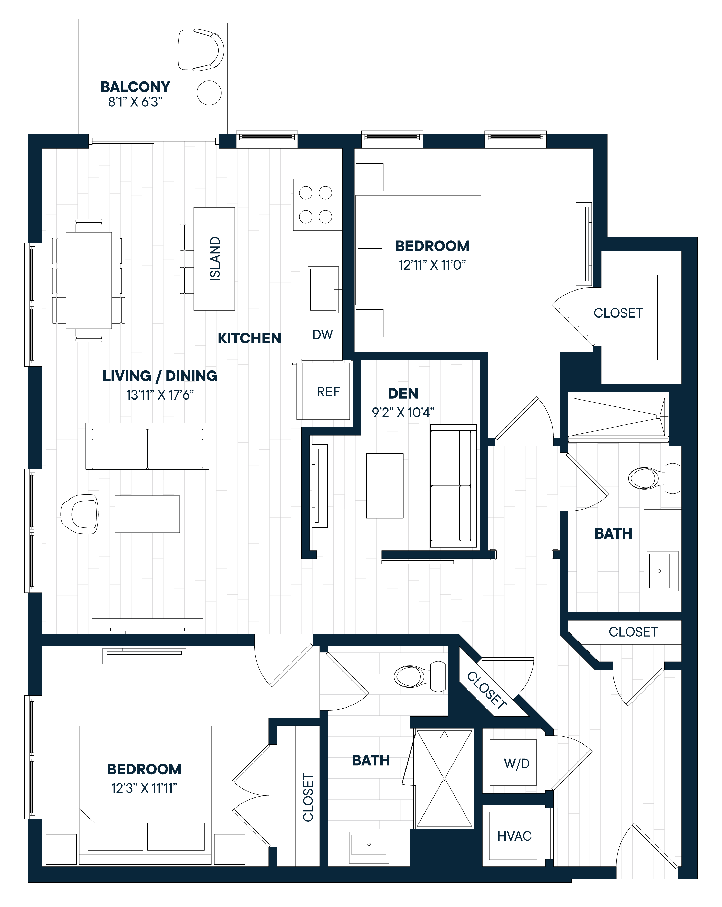 Floorplan image of apartment 855