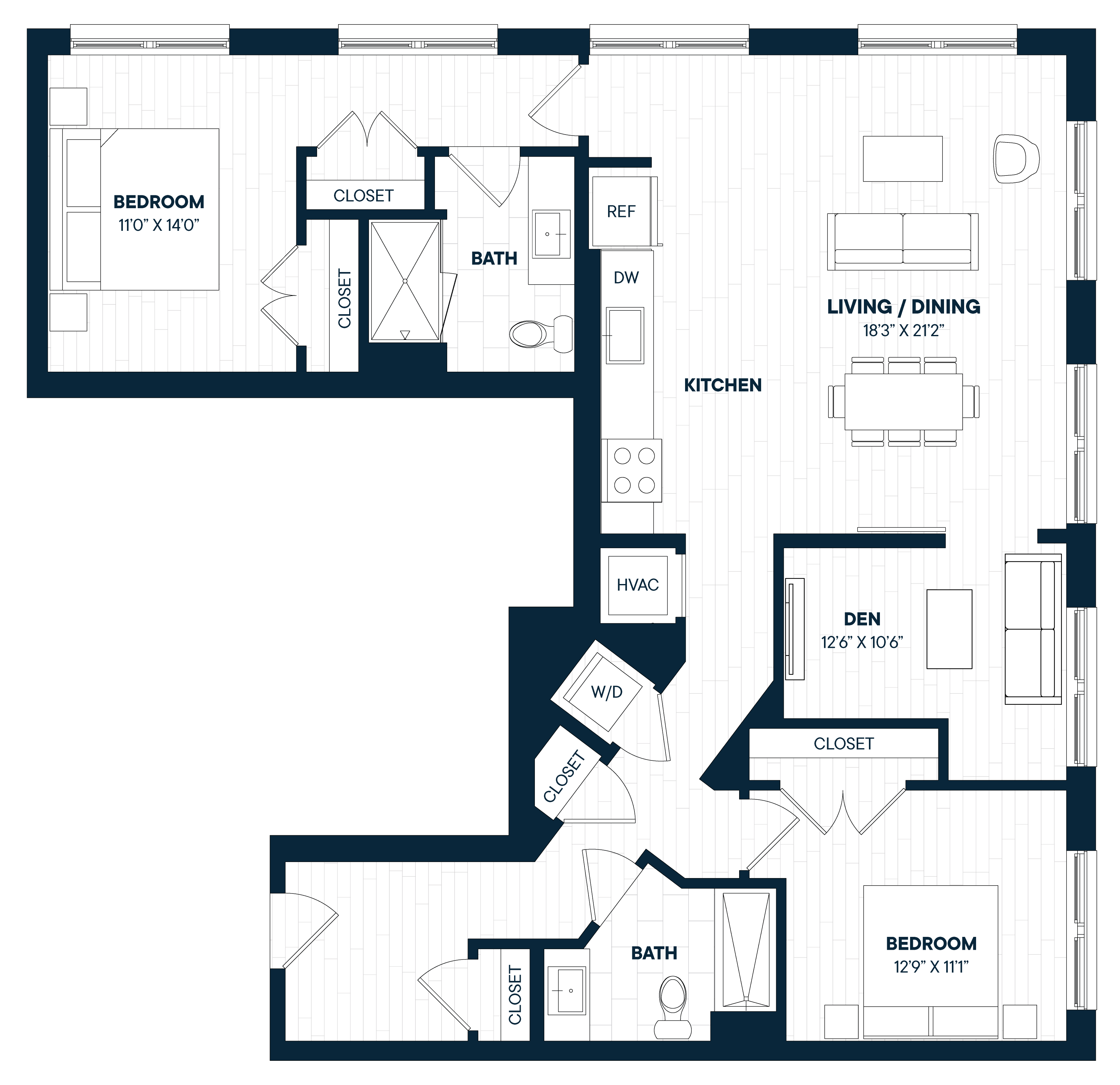 Floorplan image of apartment 608