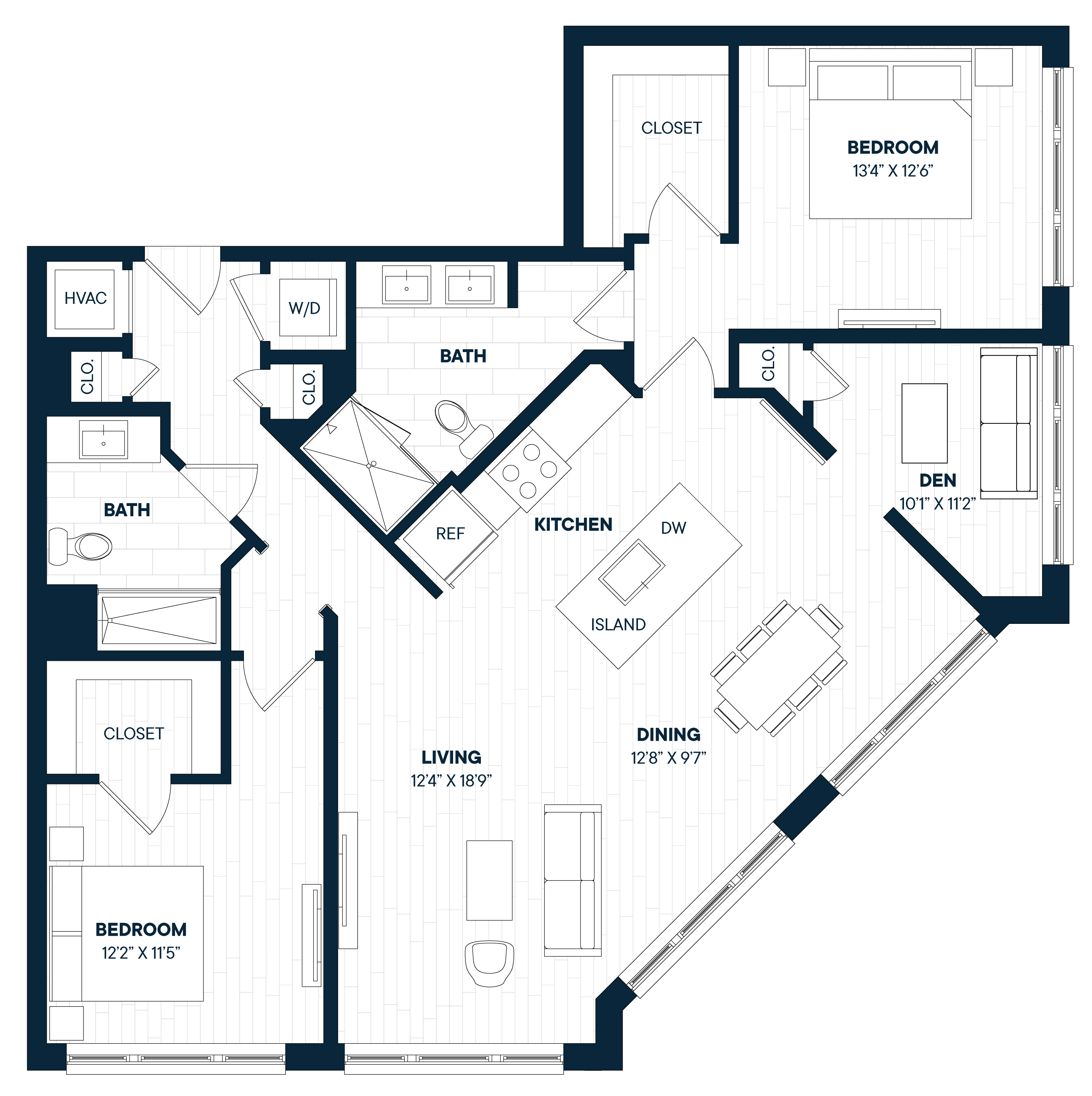 Floorplan image of apartment 724