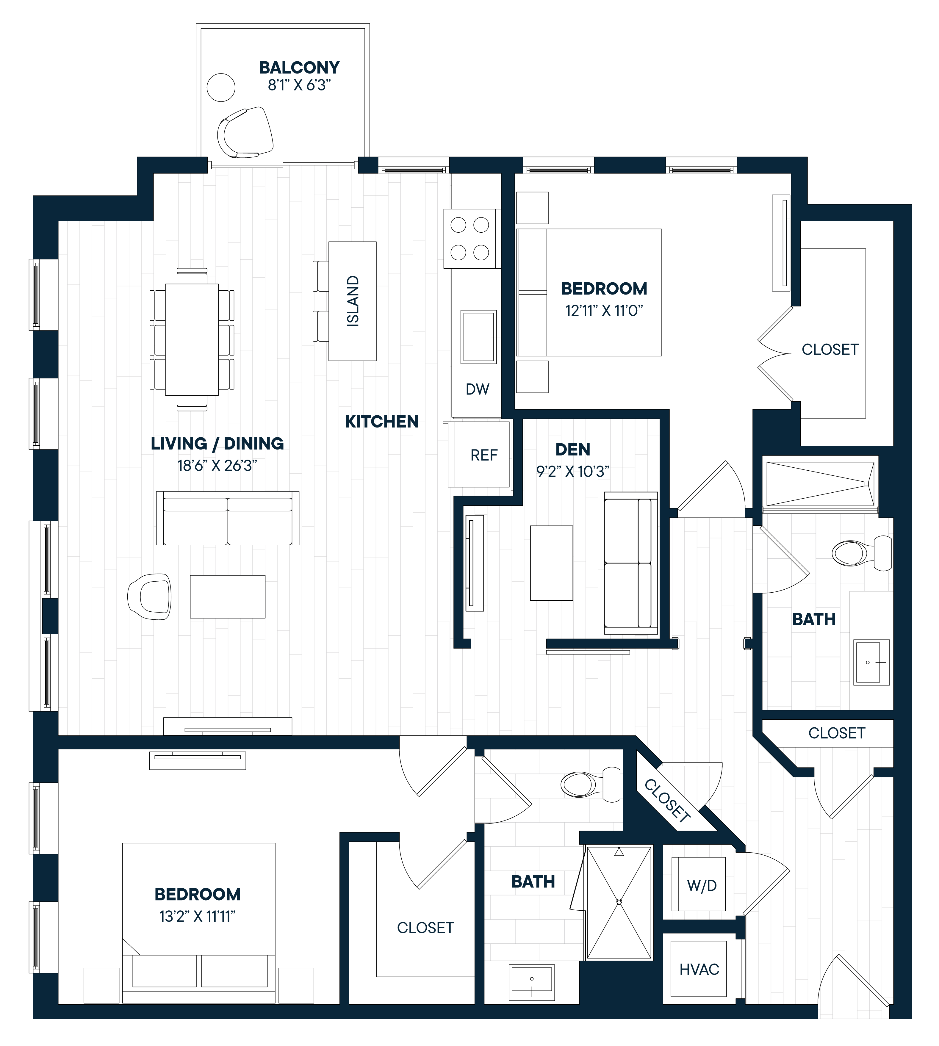 Floorplan image of apartment 571