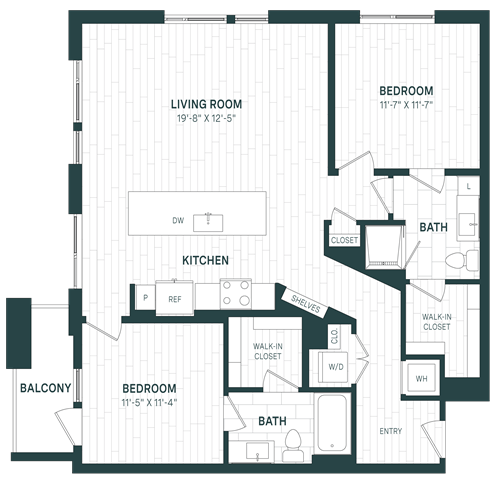 Floor Plan Image of Apartment Apt 435