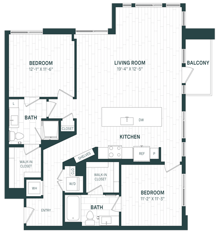 Floor Plan Image of Apartment Apt 349