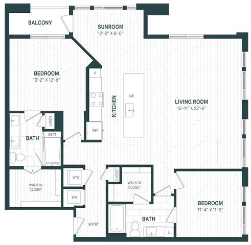 Floor Plan Image of Apartment Apt 415