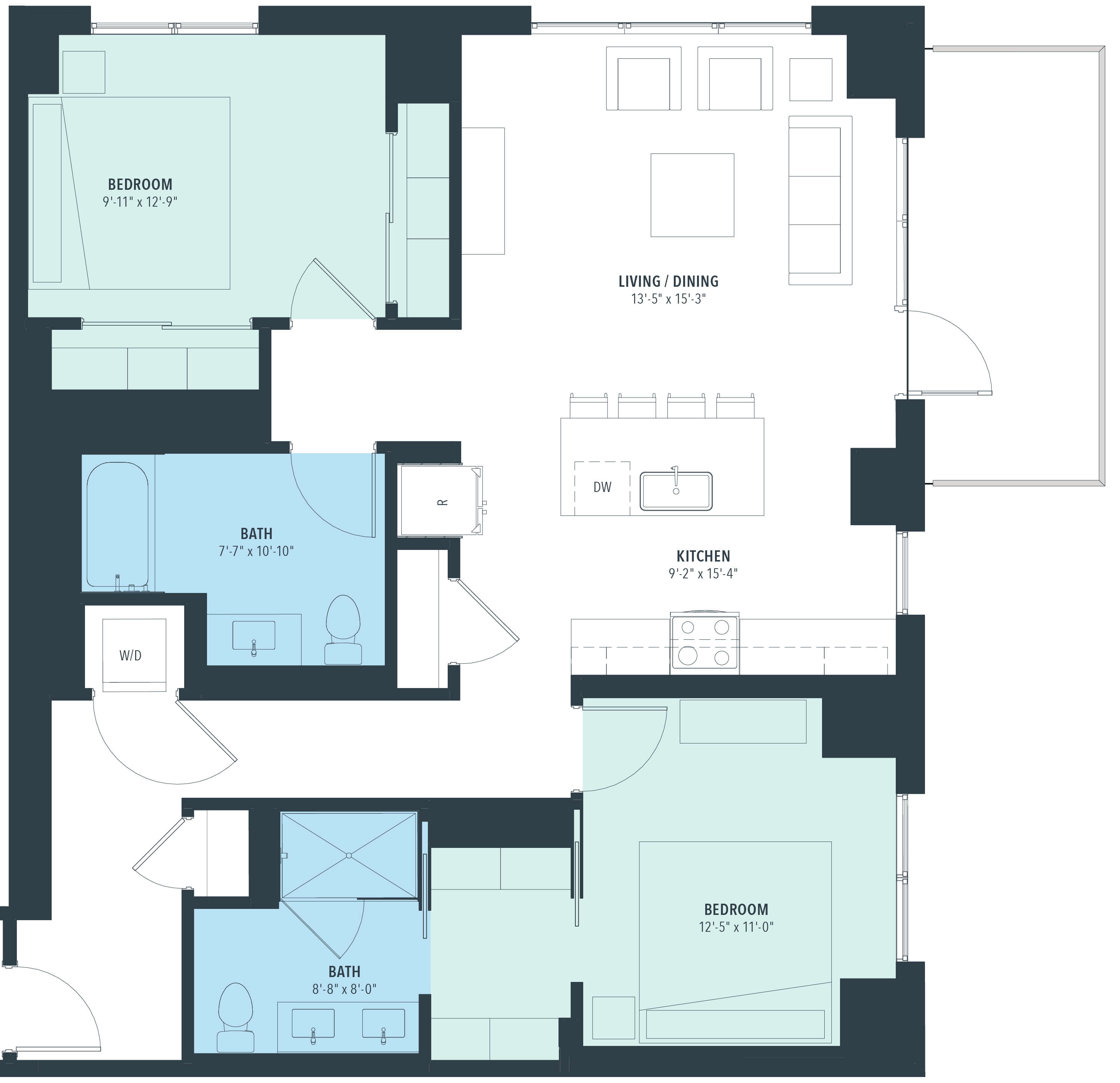 Floor Plan Image of Apartment Apt 1021