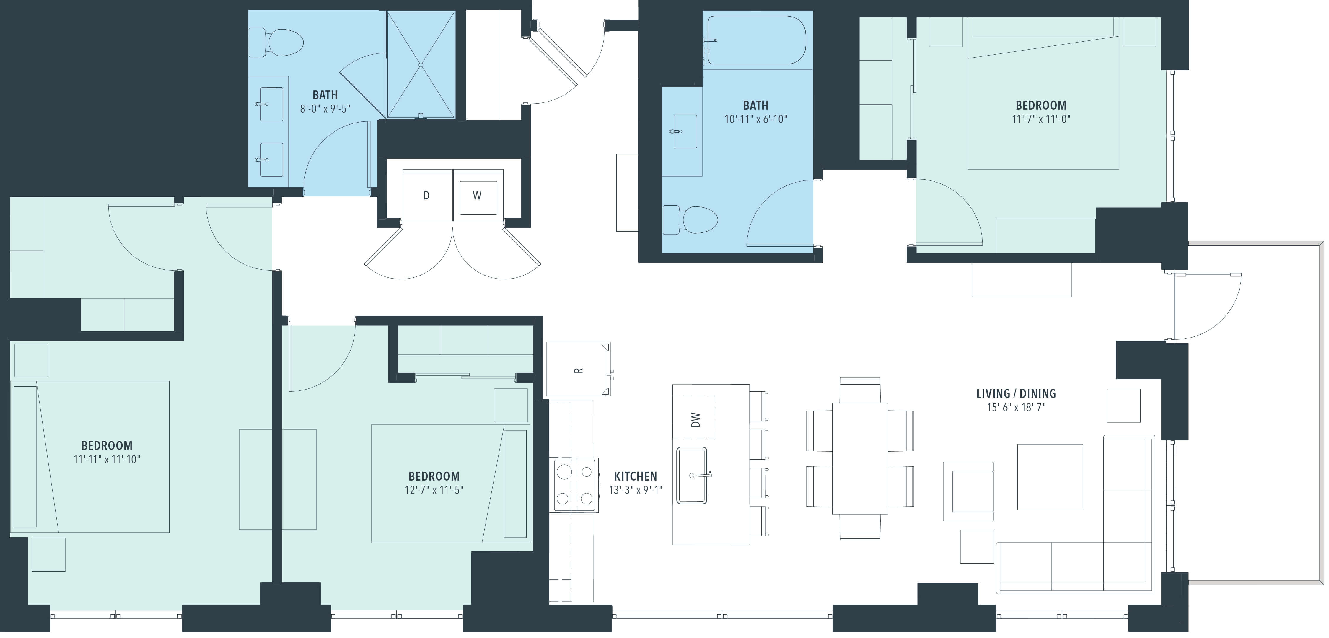 Floor Plan Image of Apartment Apt 1120