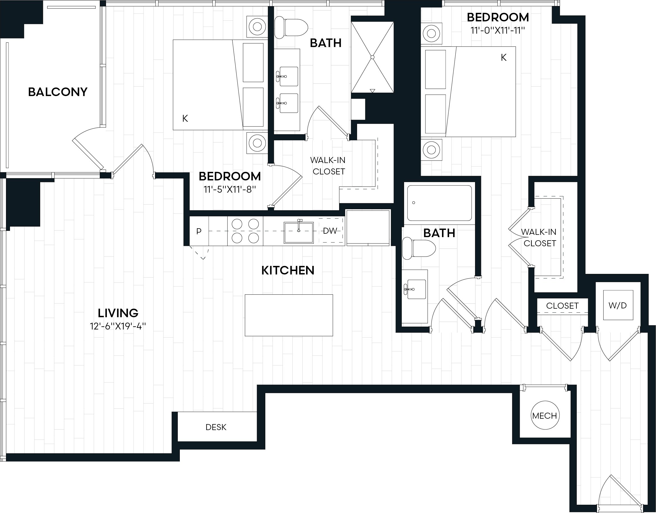 2Bed/2 Bath- 2T ALT