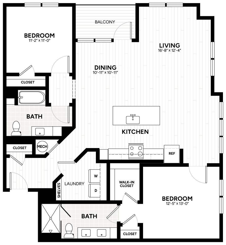 Floor Plan Image of Apartment Apt 1250