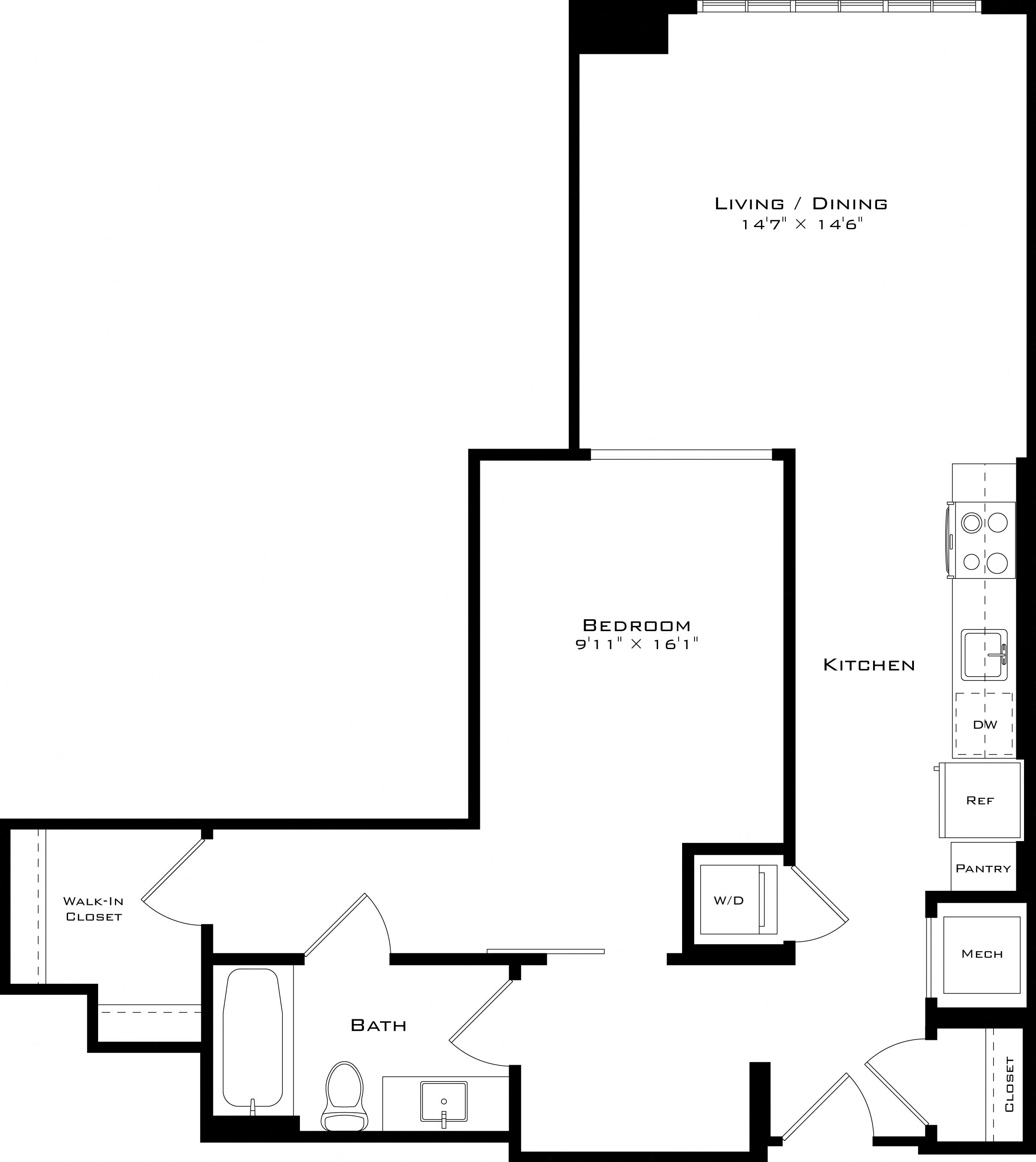 Floor Plan Image of Apartment Apt 1330