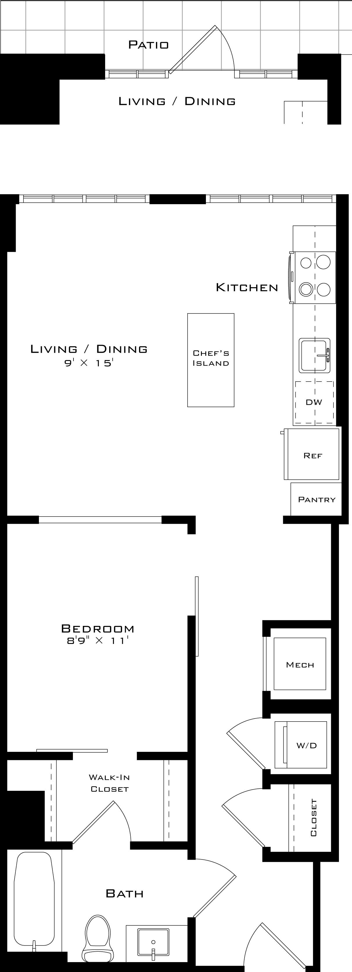 Floor Plan Image of Apartment Apt 1124