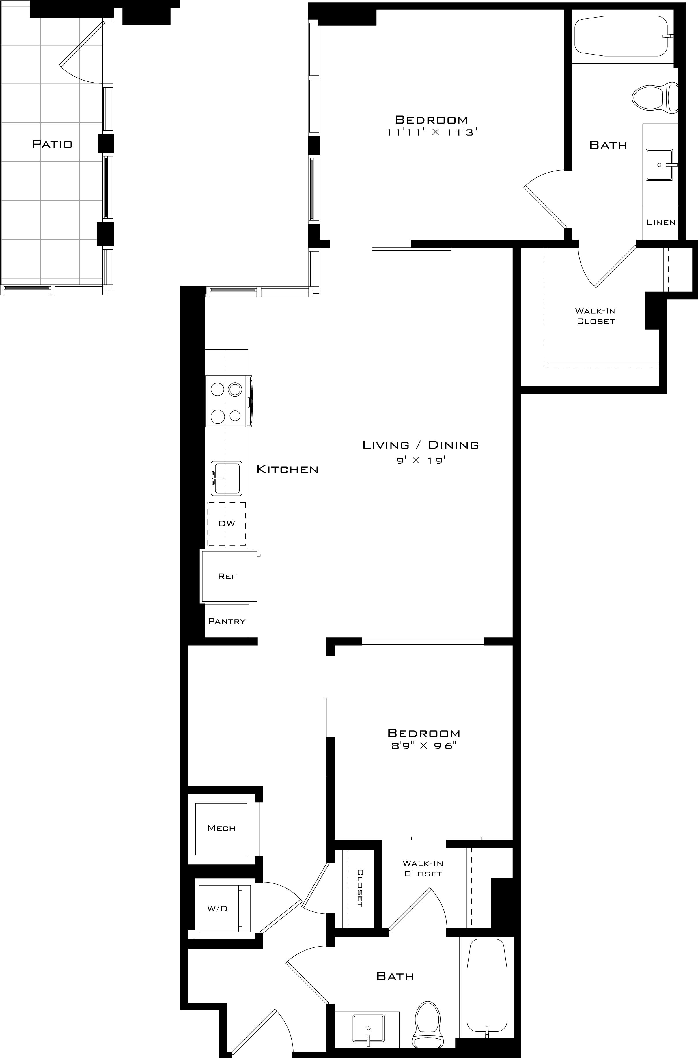 Floor Plan Image of Apartment Apt 1025