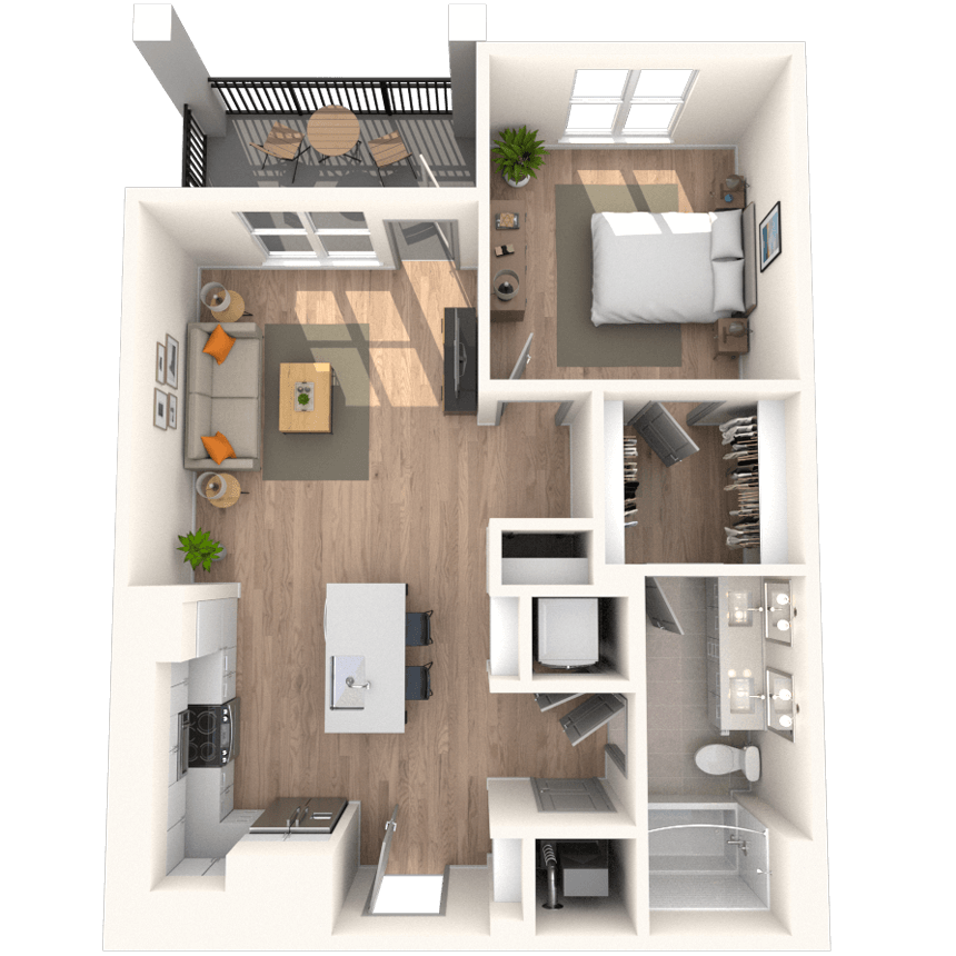 A4 1x1 759 SF-FP floor plan