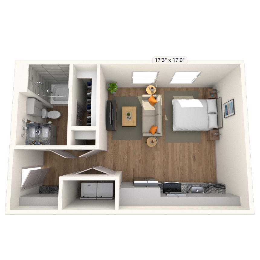 S1 0x1 507 SF floor plan