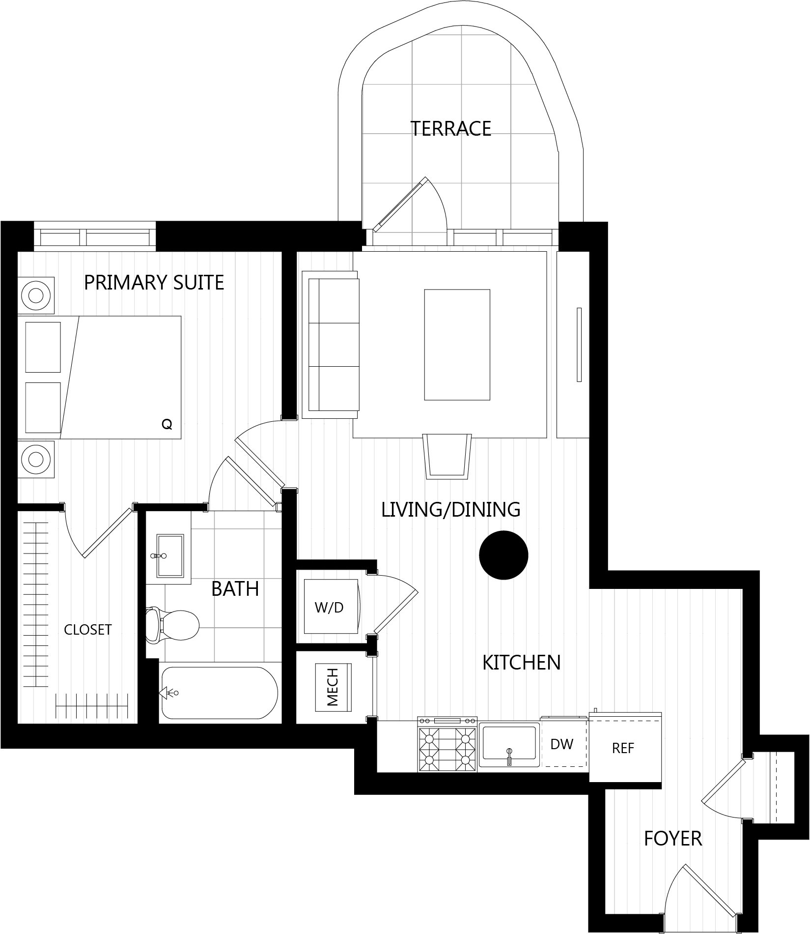 Floor plan of a Residences at Mazza luxury apartment in DC