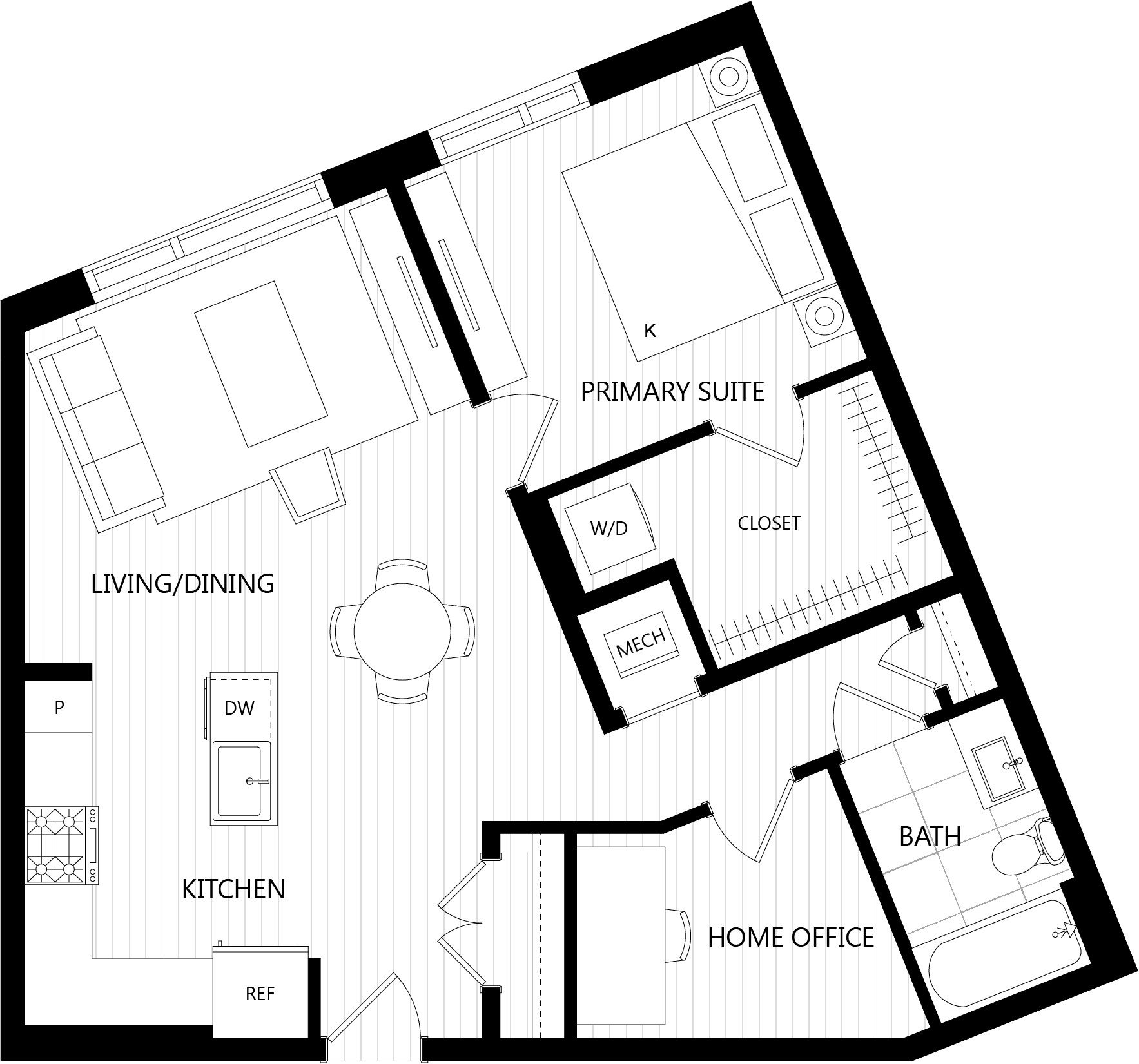 Floor plan of a Residences at Mazza luxury apartment in DC