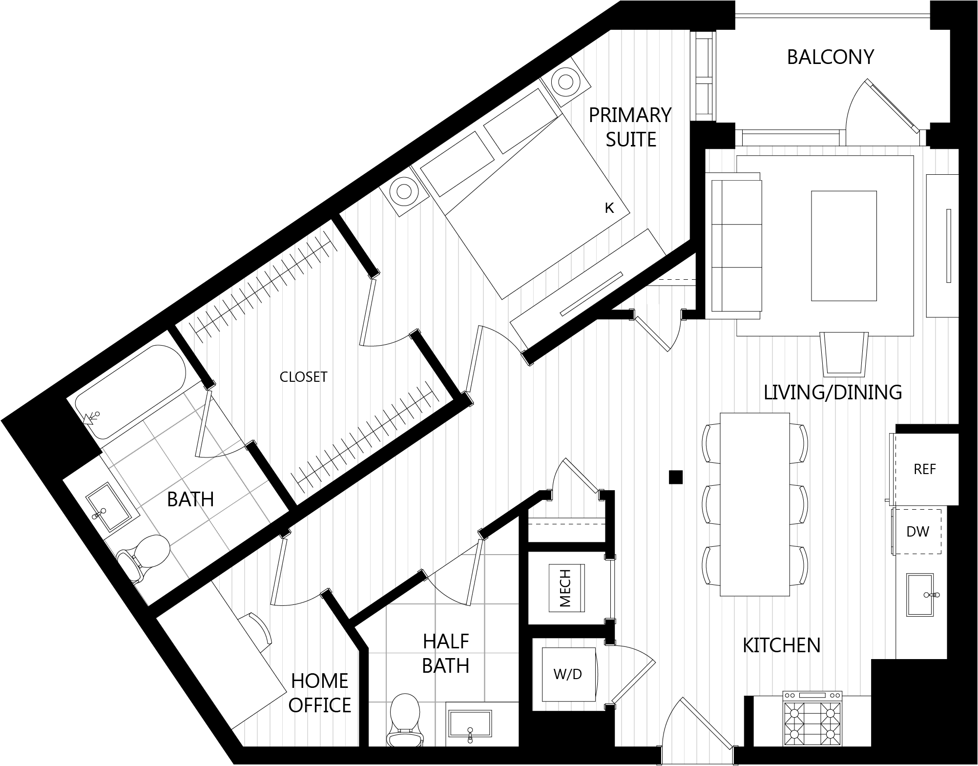 Floor plan of a Residences at Mazza luxury apartment in DC