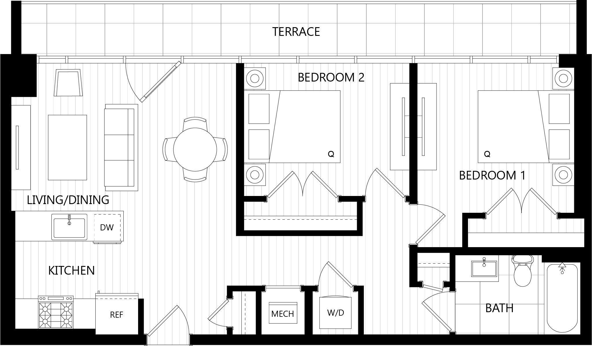 Floor plan of a Residences at Mazza luxury apartment in DC