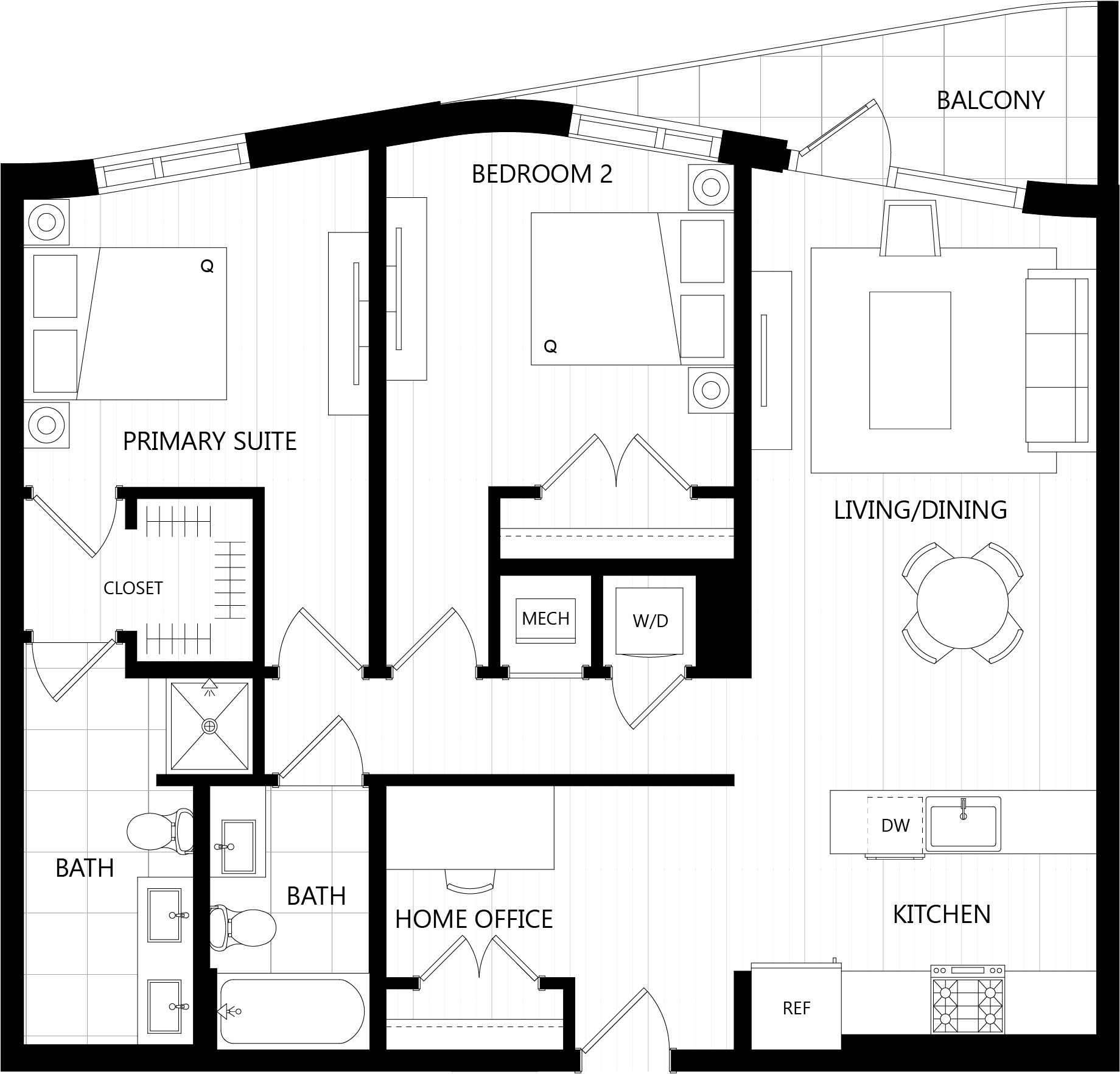 Floor plan of a Residences at Mazza luxury apartment in DC
