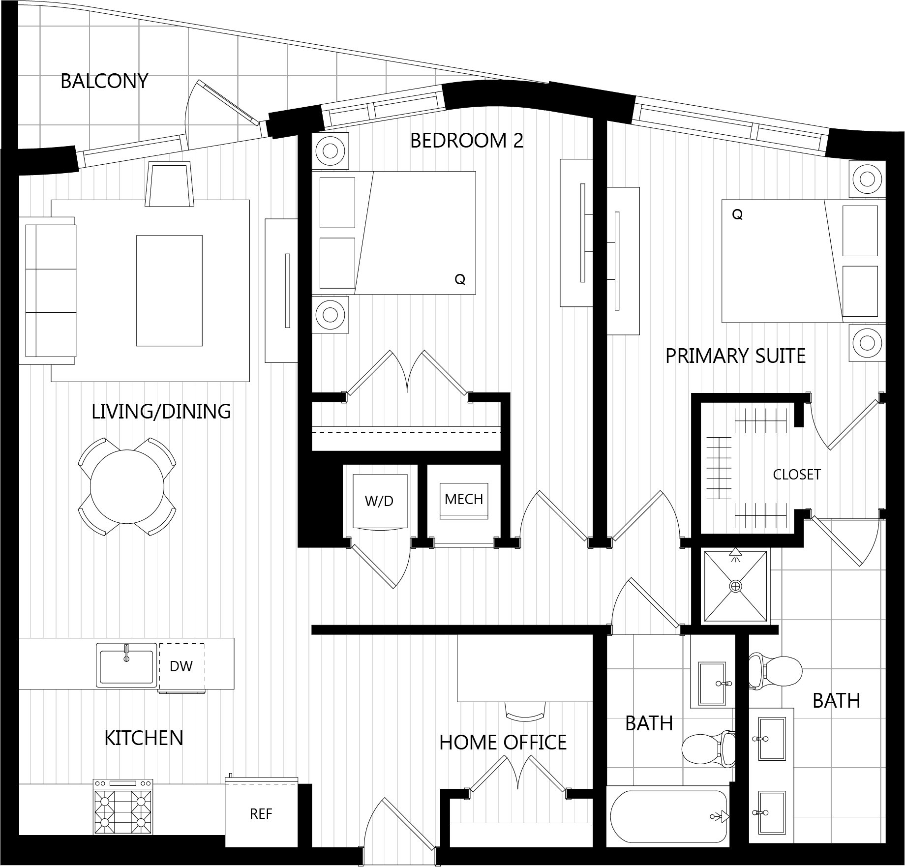 Floor plan of a Residences at Mazza luxury apartment in DC