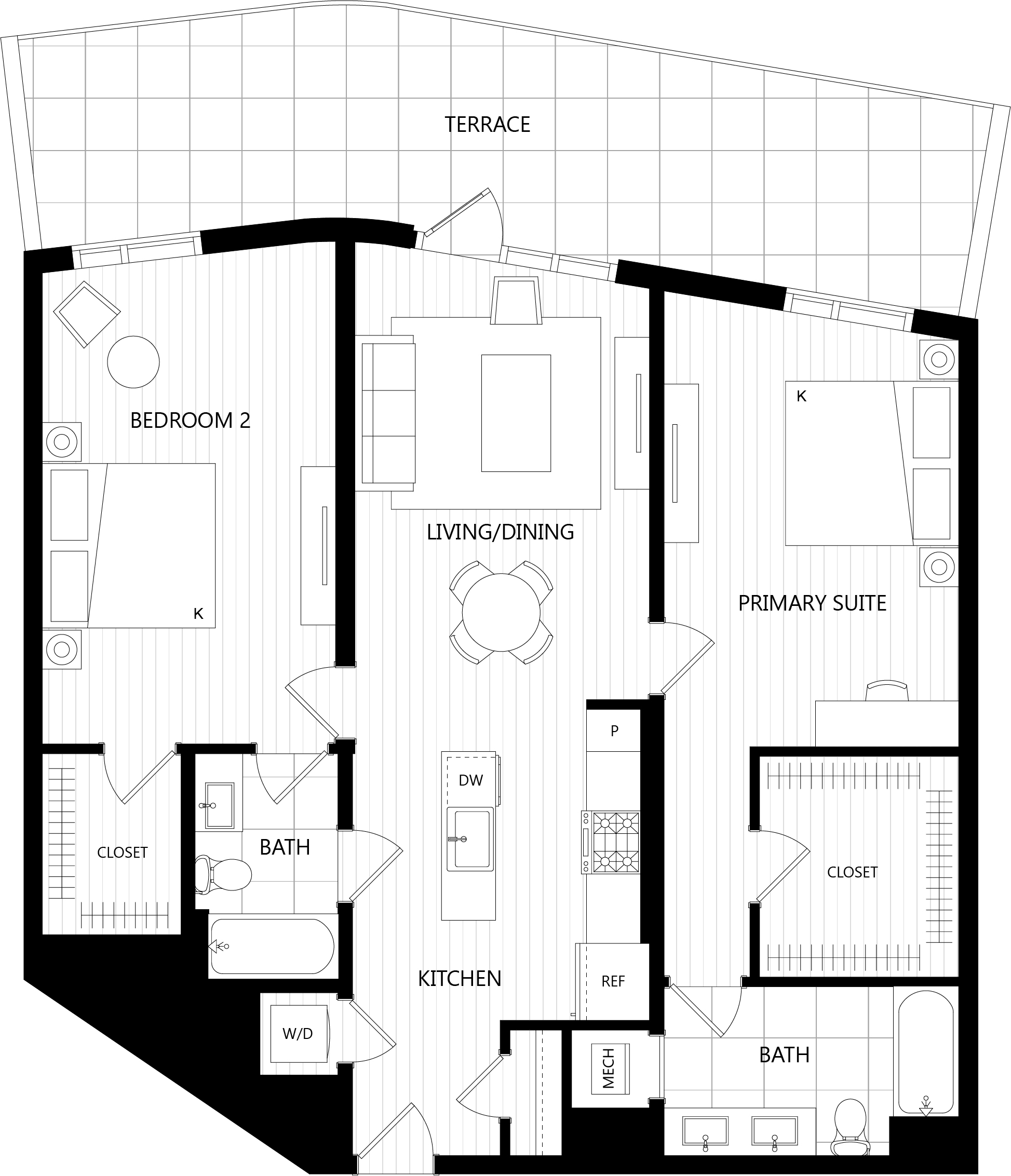 Floor plan of a Residences at Mazza luxury apartment in DC