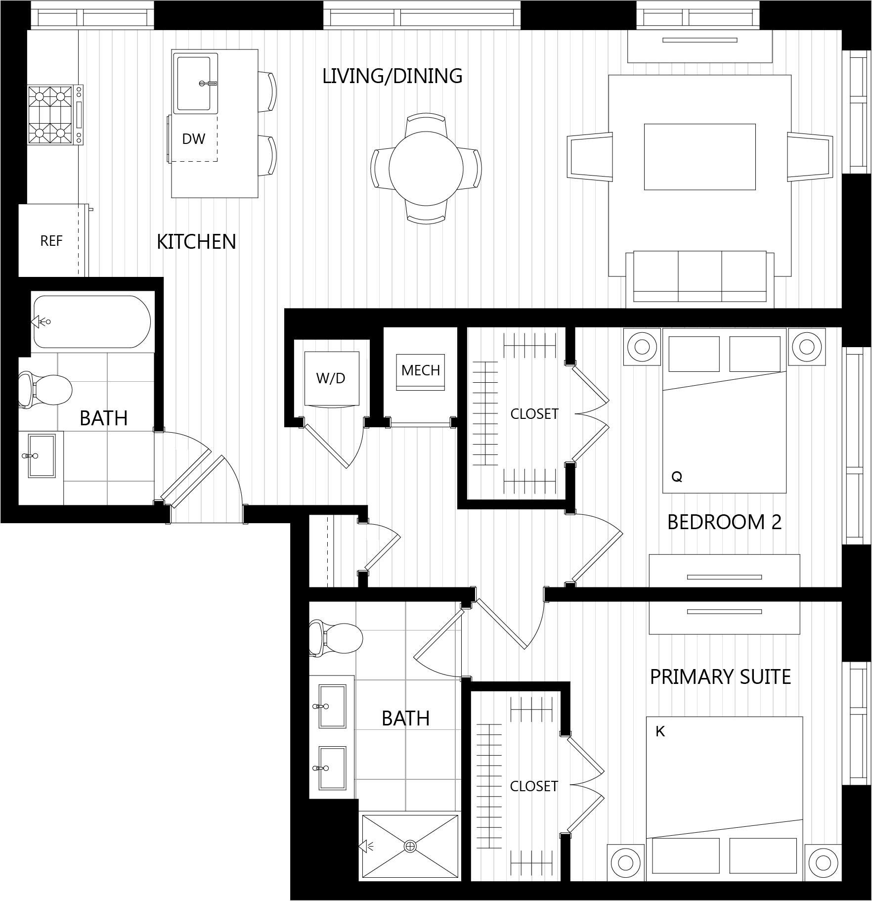Floor plan of a Residences at Mazza luxury apartment in DC