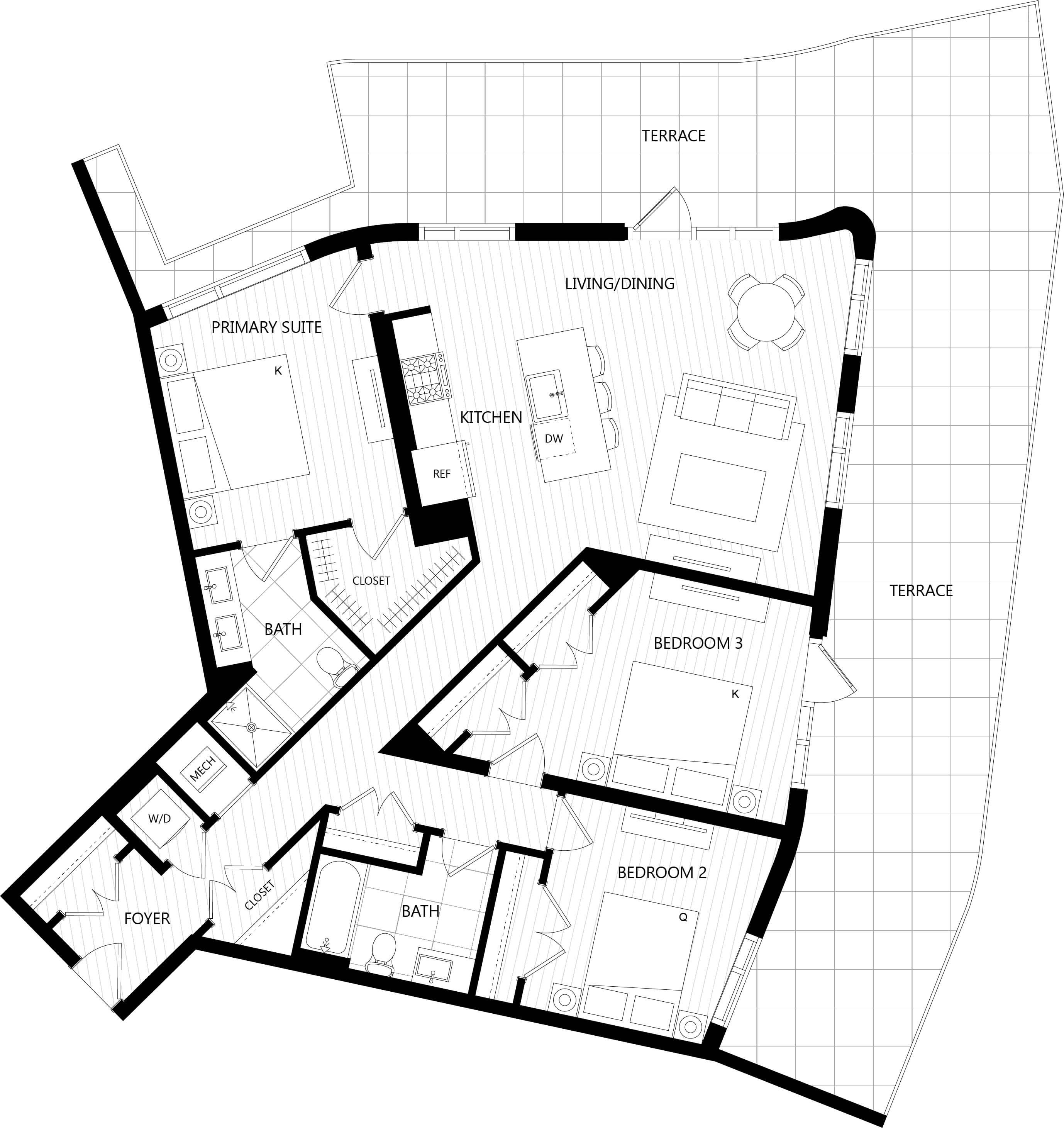 Floor plan of a Residences at Mazza luxury apartment in DC