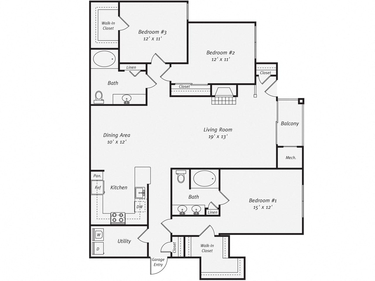 Floor Plan Image of Apartment Apt 1102
