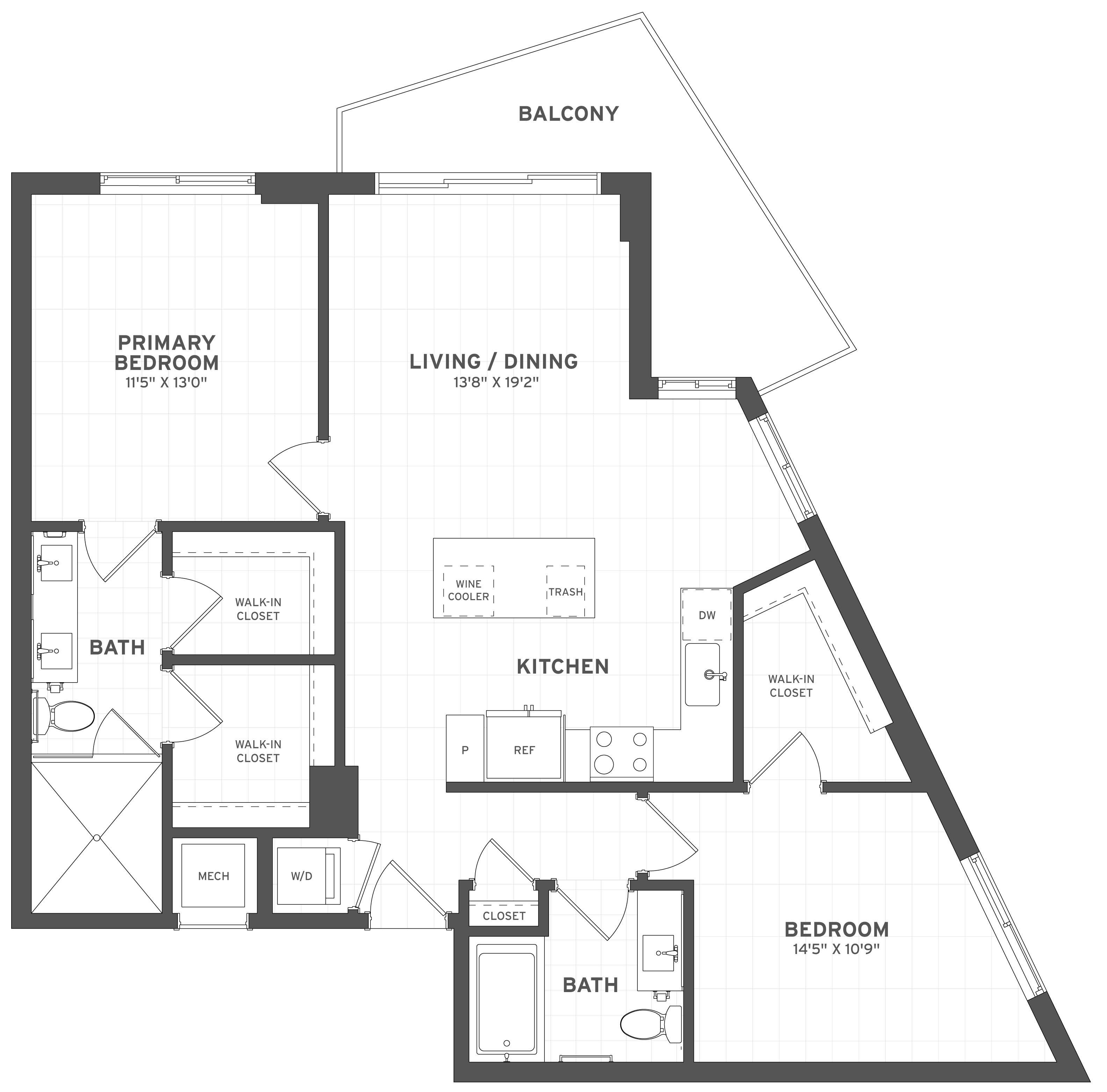 Floor Plan Image of Apartment Apt 208
