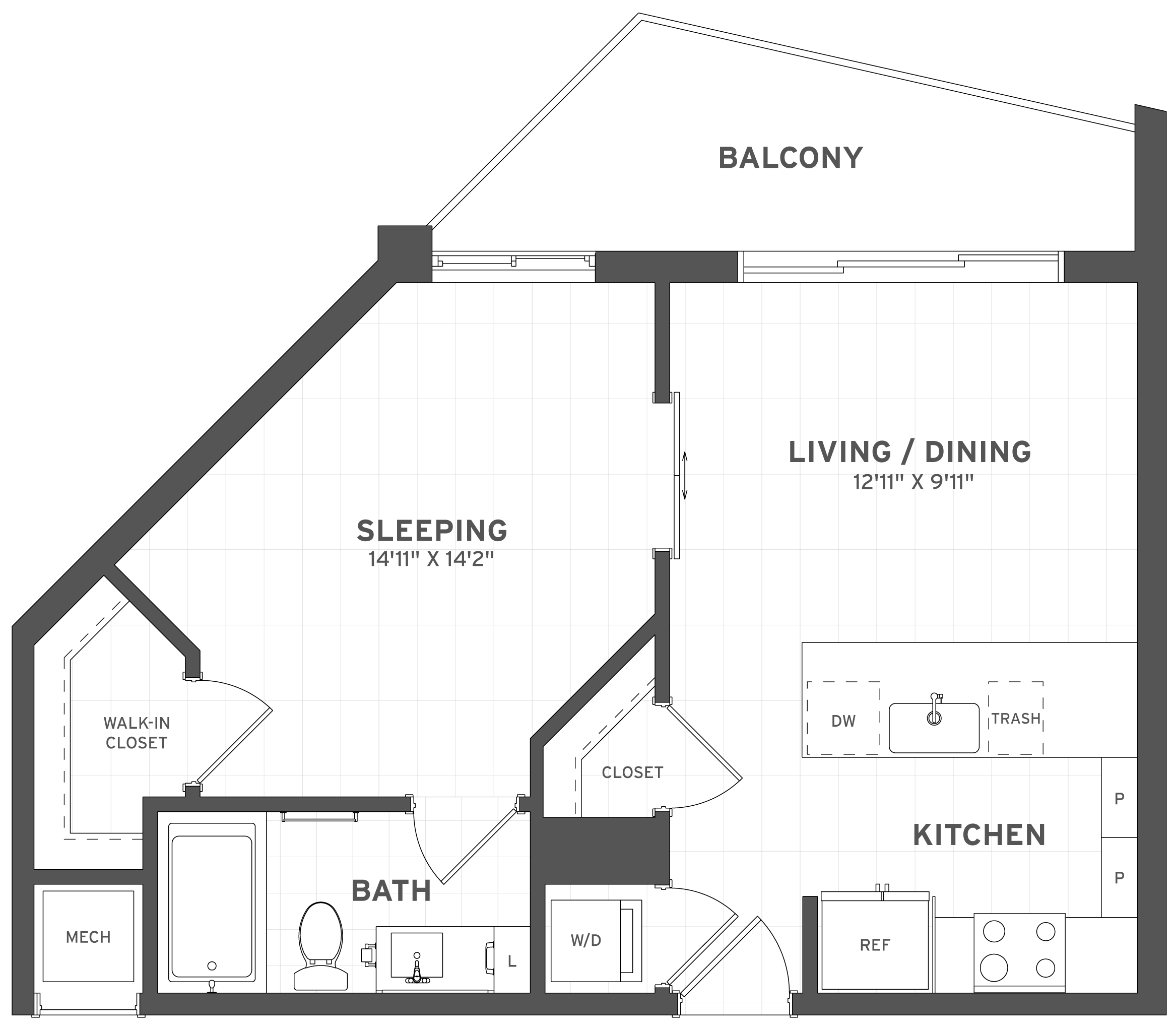 Floor Plan Image of Apartment Apt 215