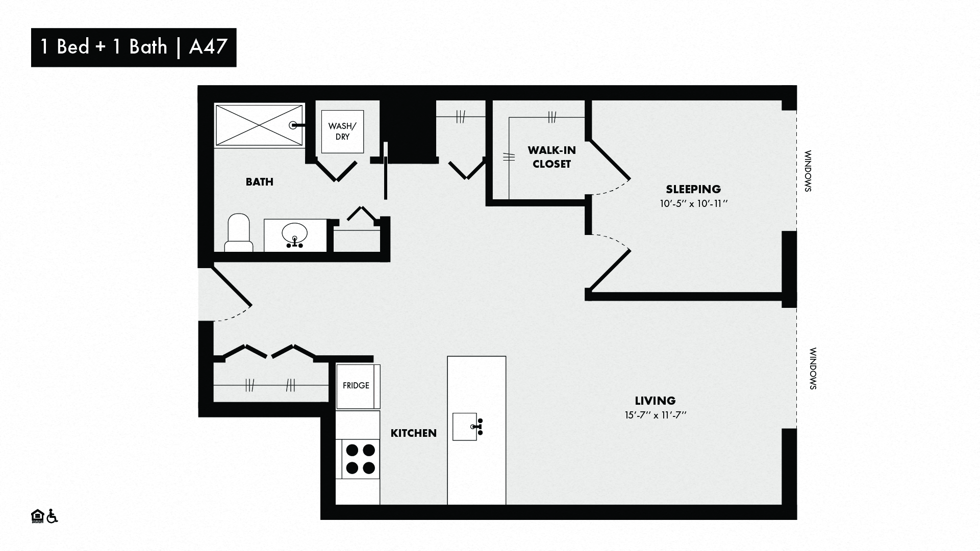 Two South Willow 1 Bed/1 Bath-A47 floor plan - Montclair, NJ