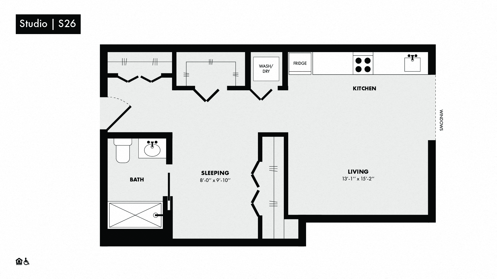 3D floor plan image for apartment 301 at Randolph Perimeter