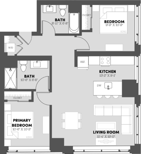 Type 2 Bed/2 Bath-B4 Floor Plan