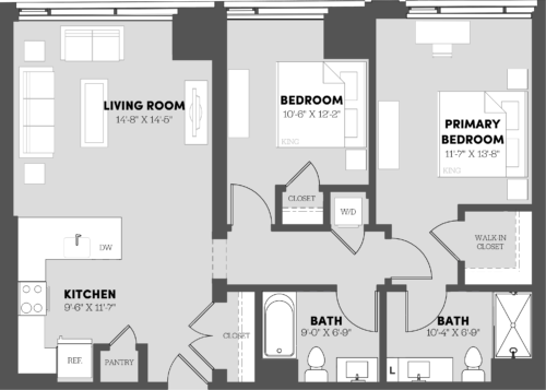 Type 2 Bed/2 Bath-B9 Floor Plan