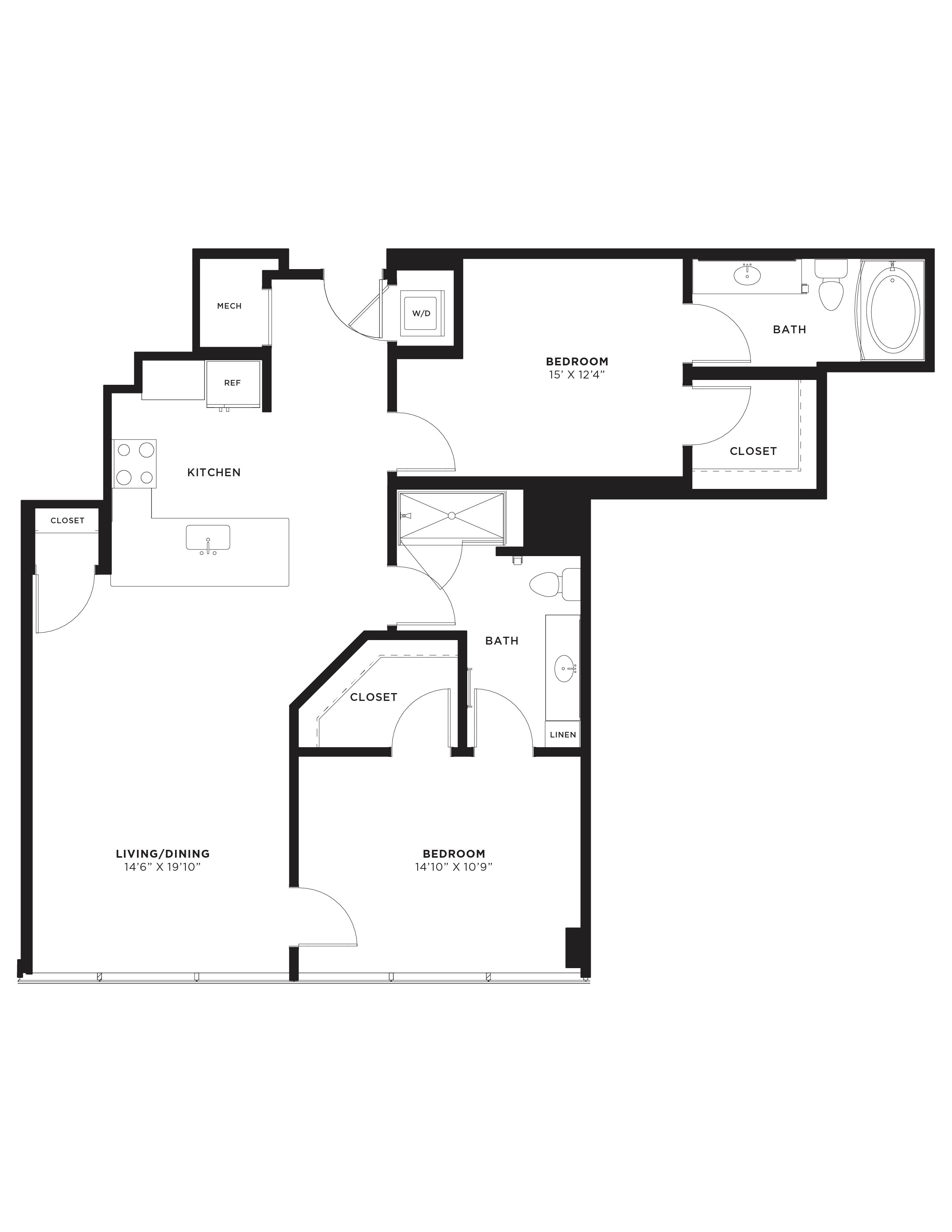Floor Plan Image of Apartment Apt 2916