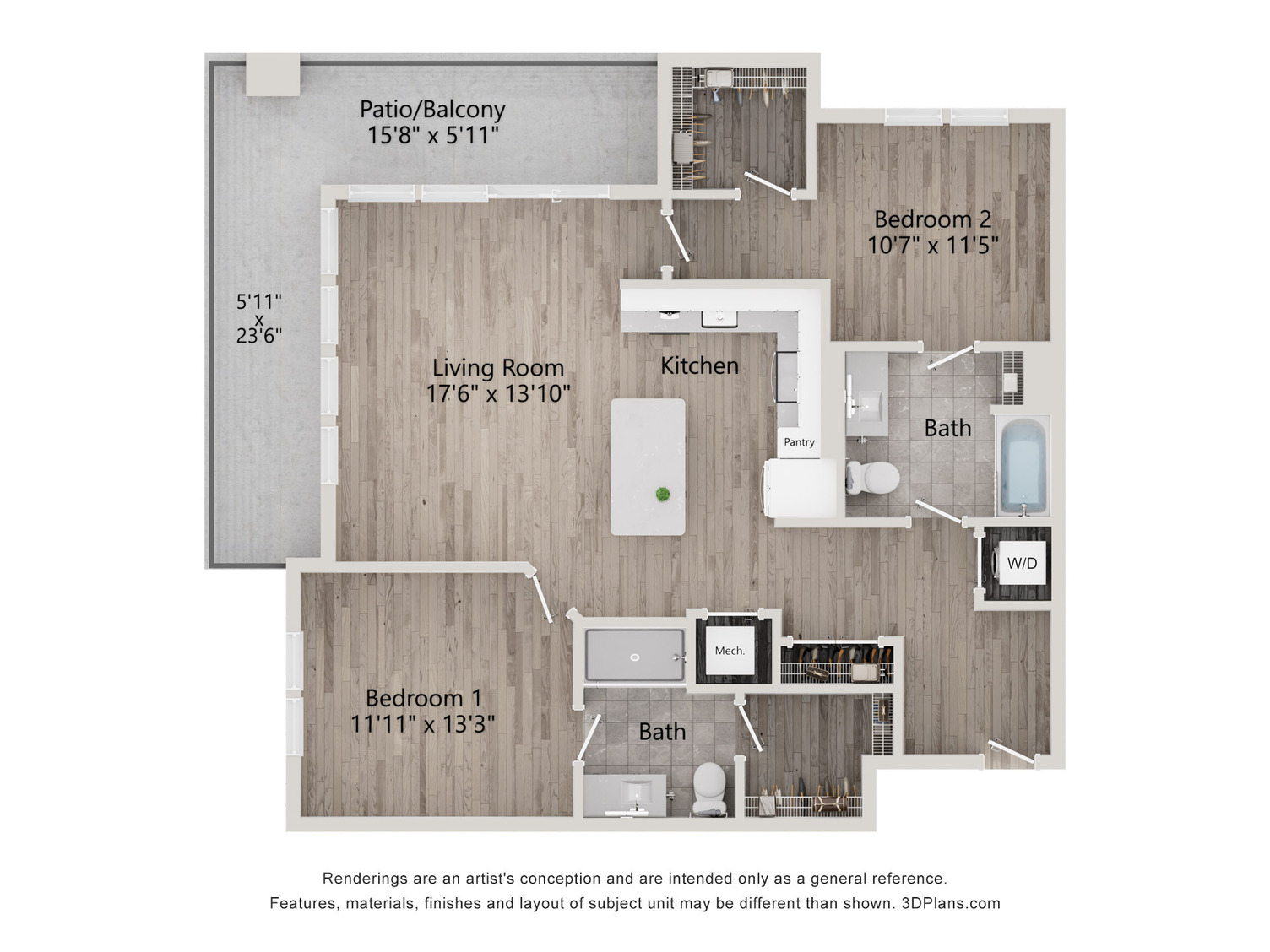 Floor Plan Image of Apartment Apt 525