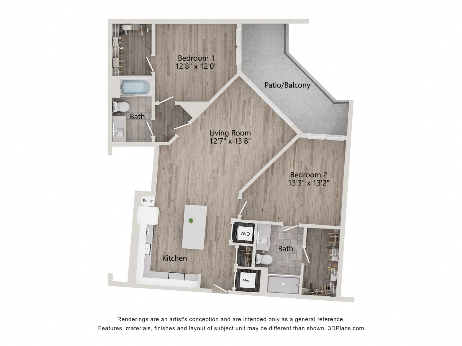 Floor Plan Image of Apartment Apt 605