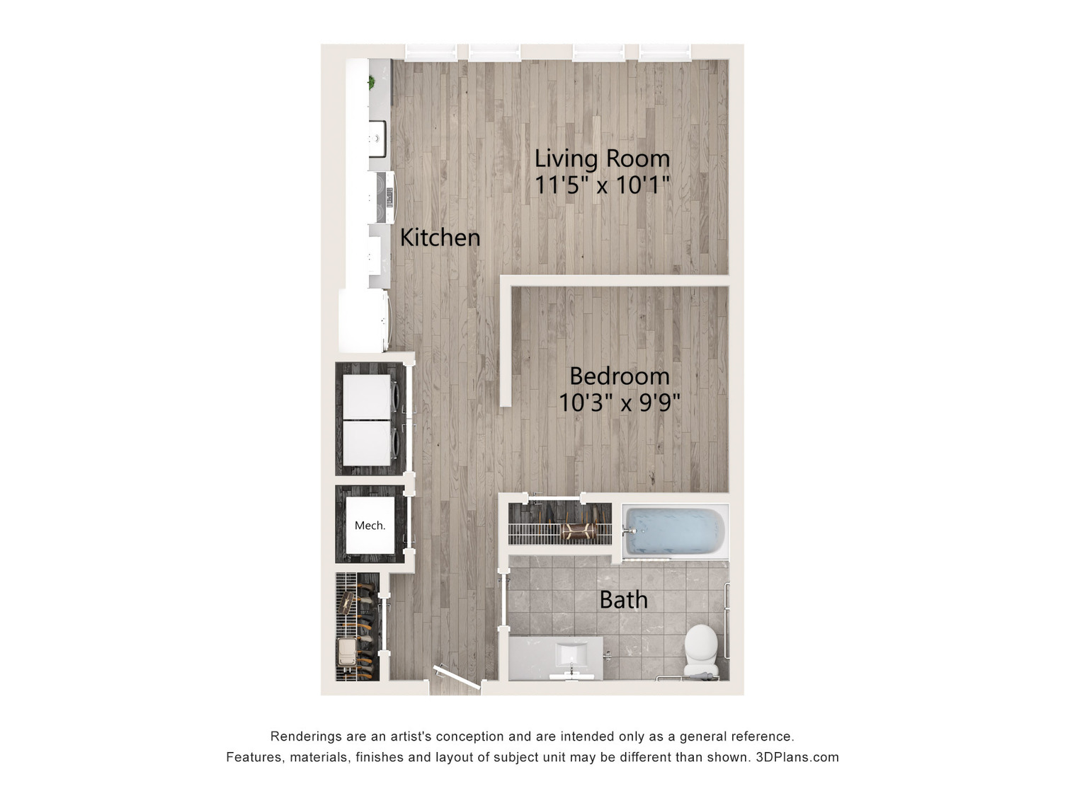 Floor Plan Image of Apartment Apt 406