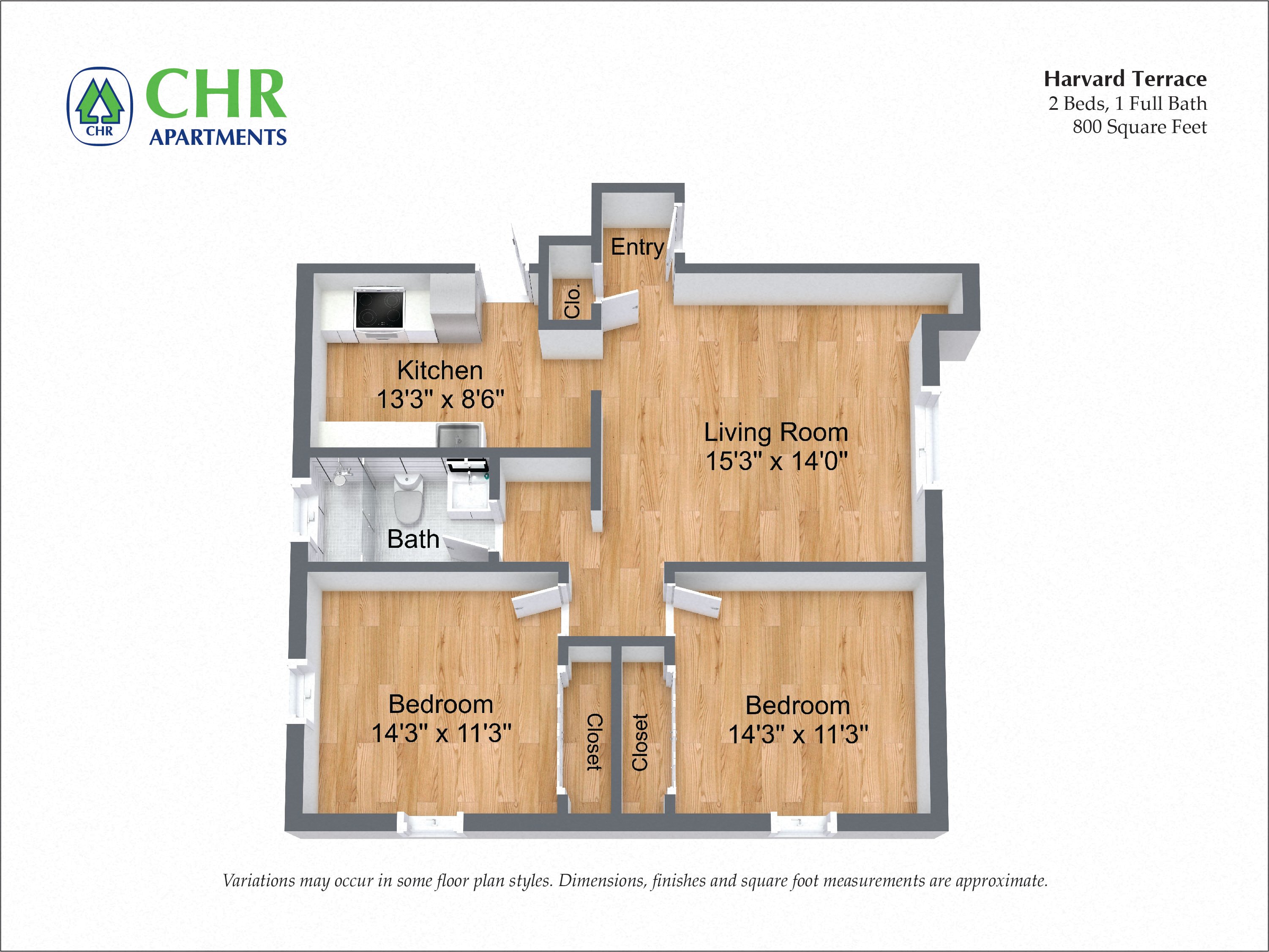 Floor plan 2 Bed/1 Bath image 1