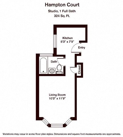 Floor plan Studio/1 Bath image 3